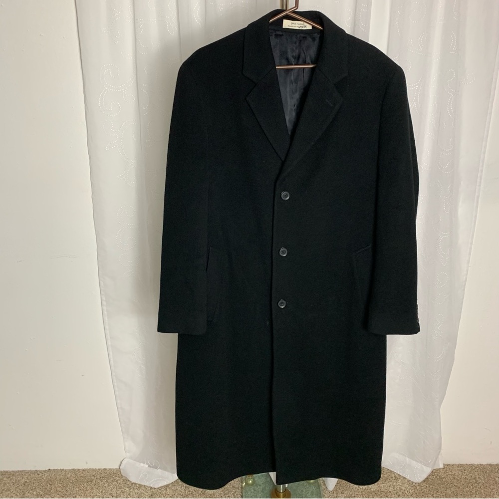 John W. Nordstrom Classic Black Cashmere/ Wool Coat